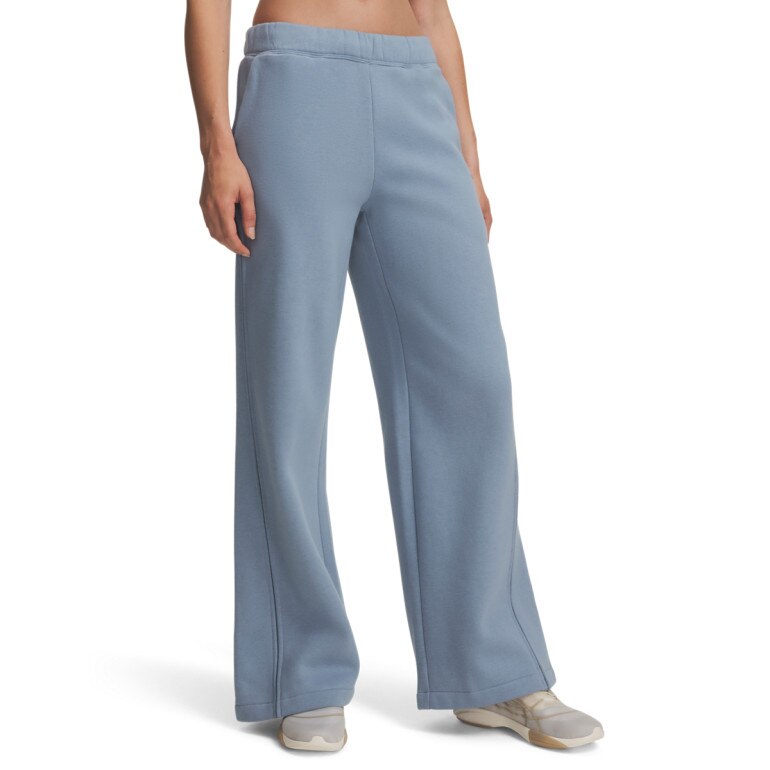 Damskie spodnie dresowe Under Armour Icon Fleece Sama Wide Leg - niebieskie