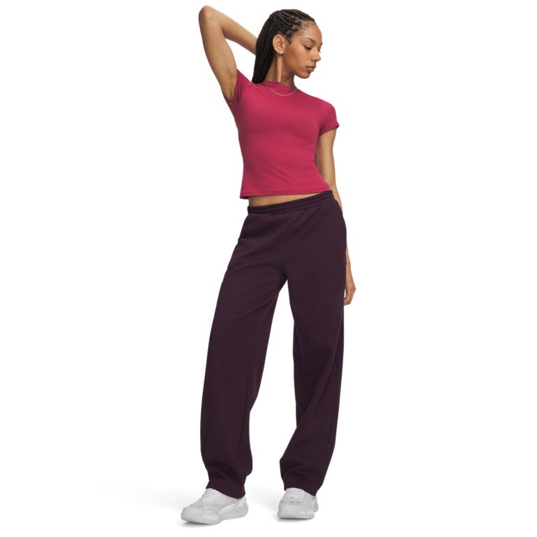 Damskie spodnie dresowe Under Armour UA Icon Fleece Barrel Pant - fioletowe