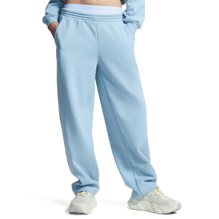 Damskie spodnie dresowe Under Armour UA Icon Fleece Barrel Pant - niebieskie