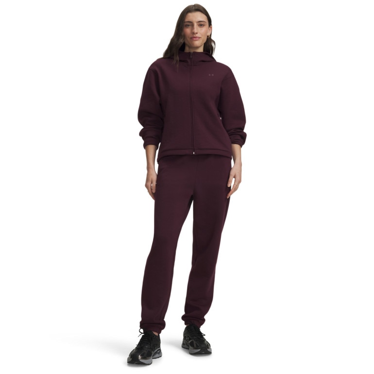 Damskie spodnie dresowe Under Armour Unstoppable Flc Gym Pant - burgundowe