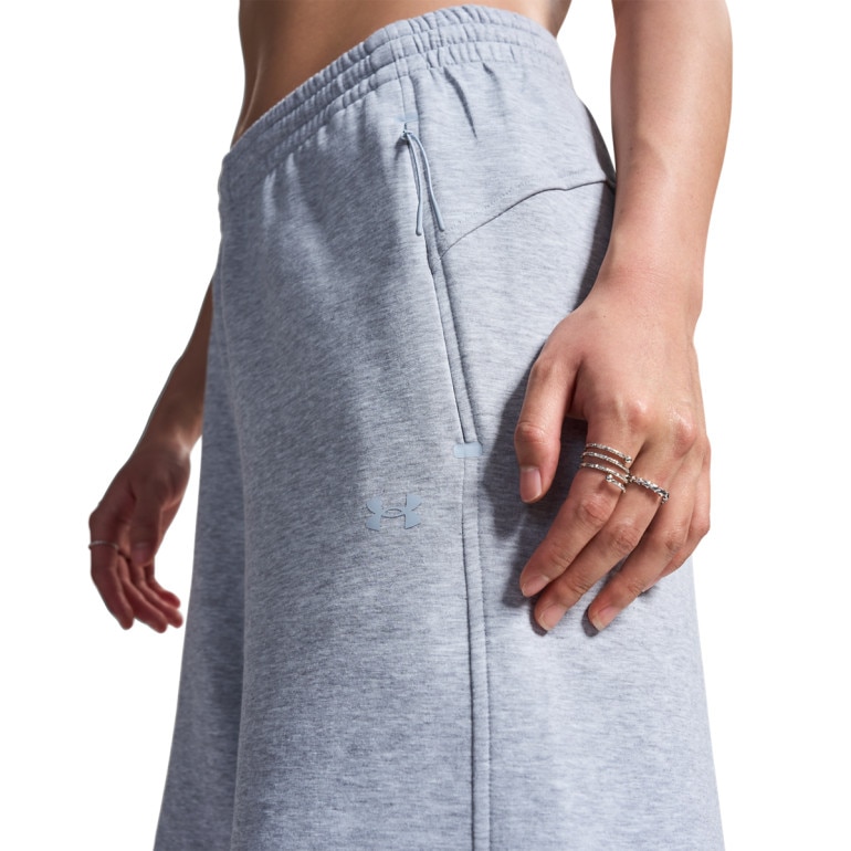 Damskie spodnie dresowe Under Armour Unstoppable Flc Open Pant - szare