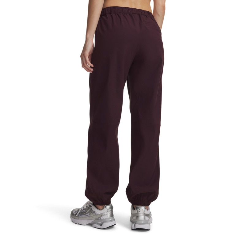 Damskie spodnie tkaninowe joggery Under Armour Unstoppable Wvn Jogger - burgundowe