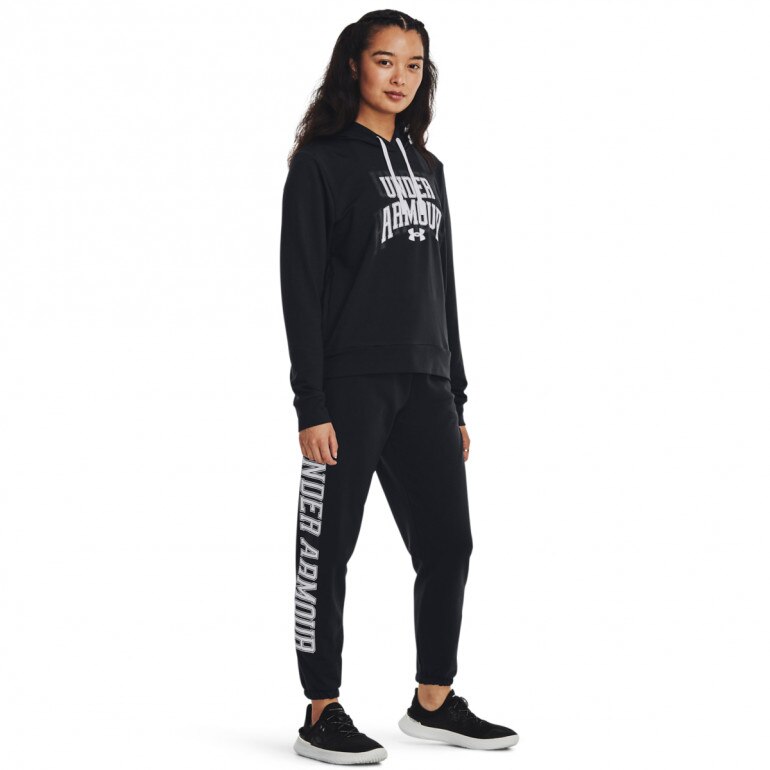 Damskie spodnie treningowe Under Armour UA Rival Terry Graphic Jogger - czarne