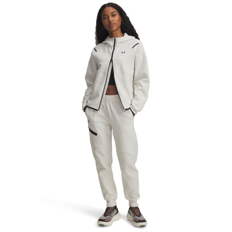 Damskie spodnie treningowe Under Armour Unstoppable Flc Jogger - białe