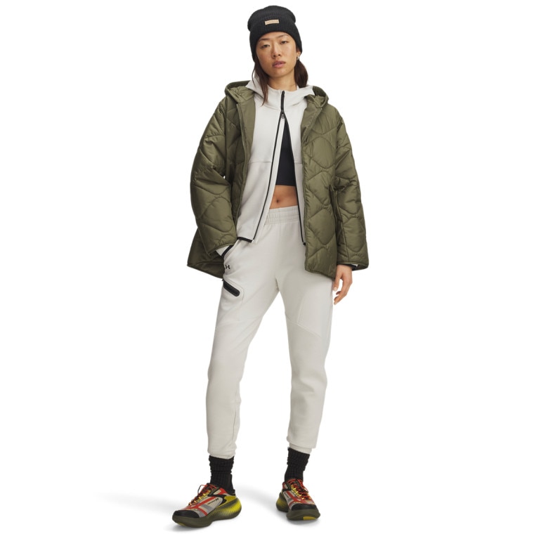 Damskie spodnie treningowe Under Armour Unstoppable Flc Jogger - białe