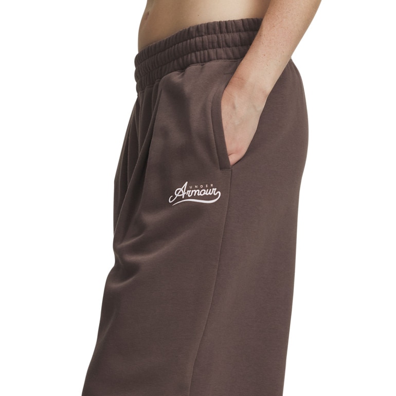 Damskie spodnie Under Armour RIVAL PLEATED VARSITY PANT - brązowe