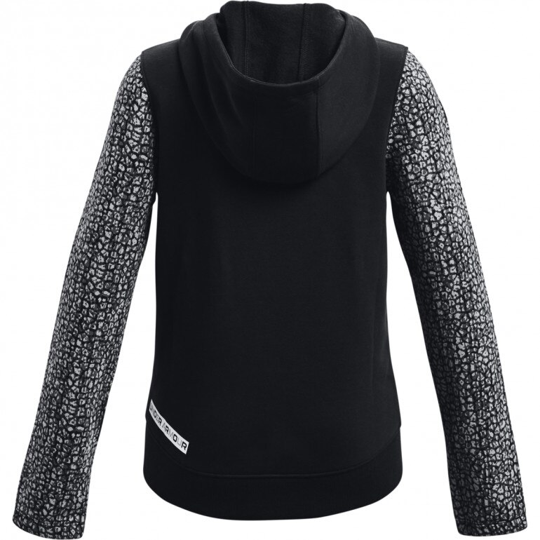 Dziewczęca bluza treningowa z kapturem UNDER ARMOUR Rival Fleece FZ - czarna
