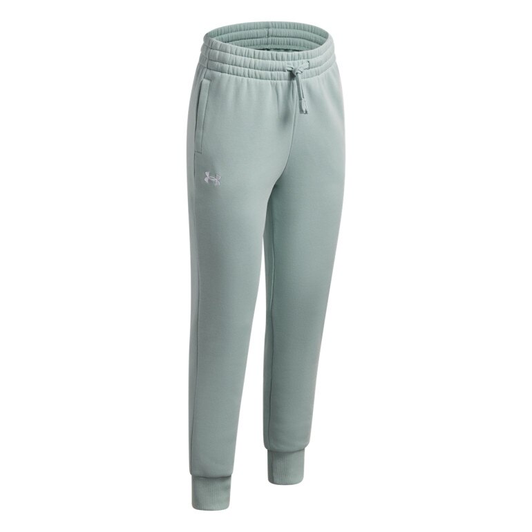 Dziewczęce spodnie dresowe Under Armour UA Rival Fleece Joggers - zielone