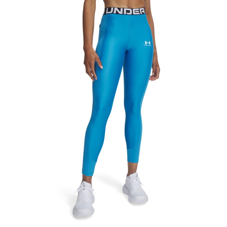 Damskie legginsy treningowe Under Armour Heatgear Rib Legging - niebieskie