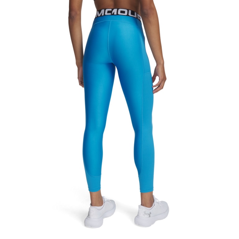 Damskie legginsy treningowe Under Armour Heatgear Rib Legging - niebieskie