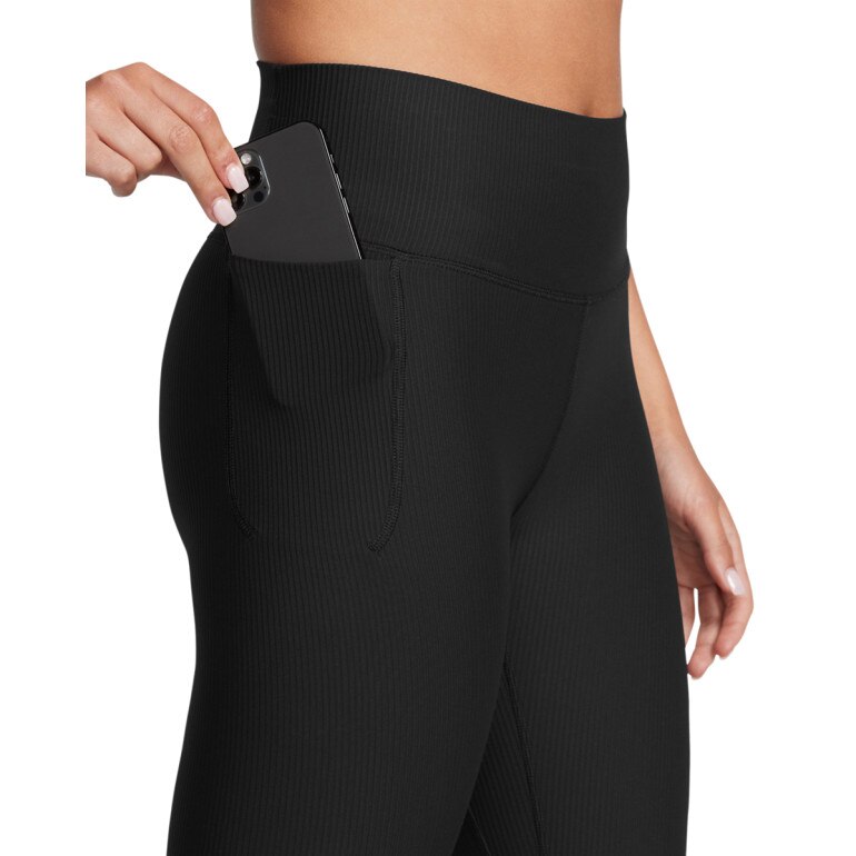 Damskie legginsy treningowe Under Armour Meridian Rib Ankle Leg - czarne