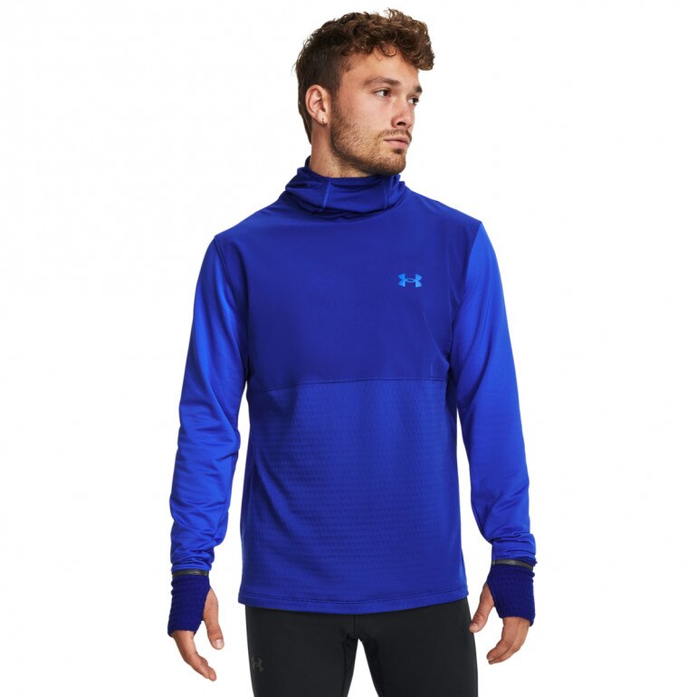Męska bluza do biegania Under Armour Qualifier Cold Hoody - niebieska