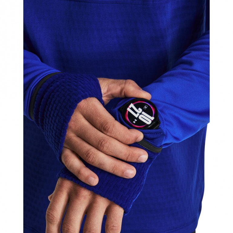 Męska bluza do biegania Under Armour Qualifier Cold Hoody - niebieska