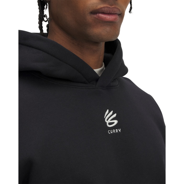 Męska bluza dresowa nierozpinana z kapturem Under Armour Curry Splash - czarna