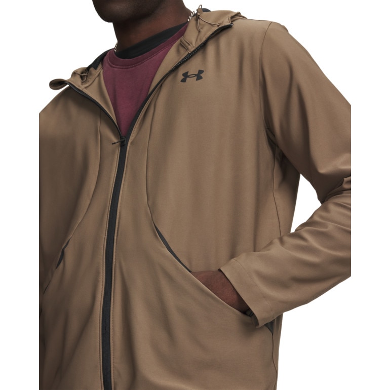 Męska bluza dresowa Under Armour UA Unstoppable Woven Jacket - brązowa