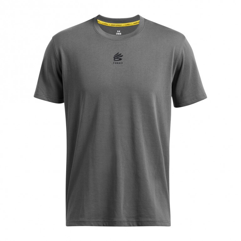Męska koszulka do koszykówki Under Armour Curry Logo Heavyweight - szara 