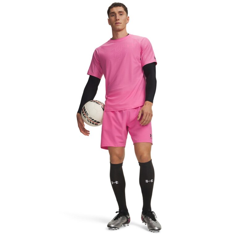 Męska koszulka piłkarska Under Armour UA Challenger Elite SS - różowa