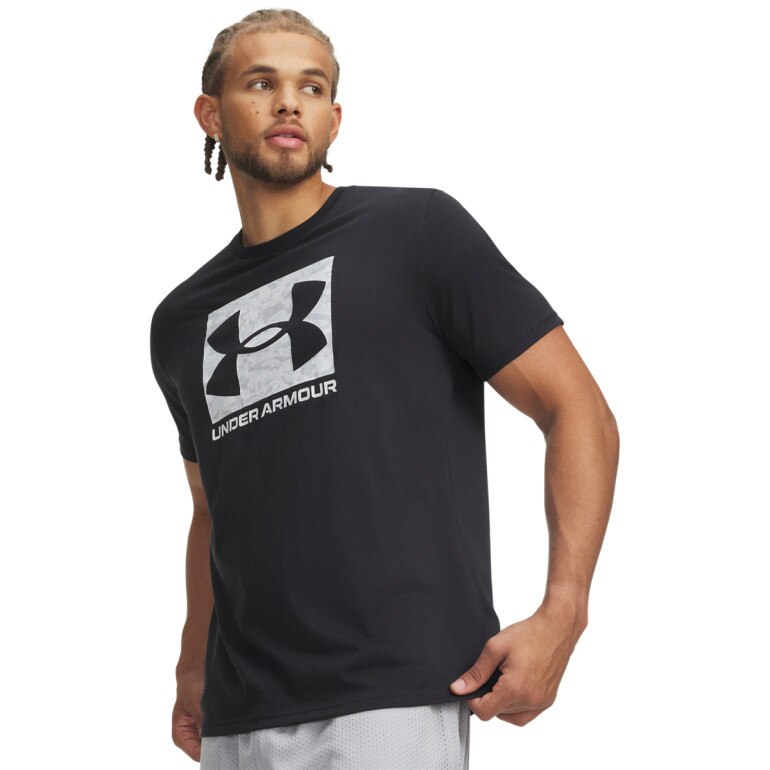 Męska koszulka treningowa UNDER ARMOUR ABC CAMO BOXED LOGO SS - czarna