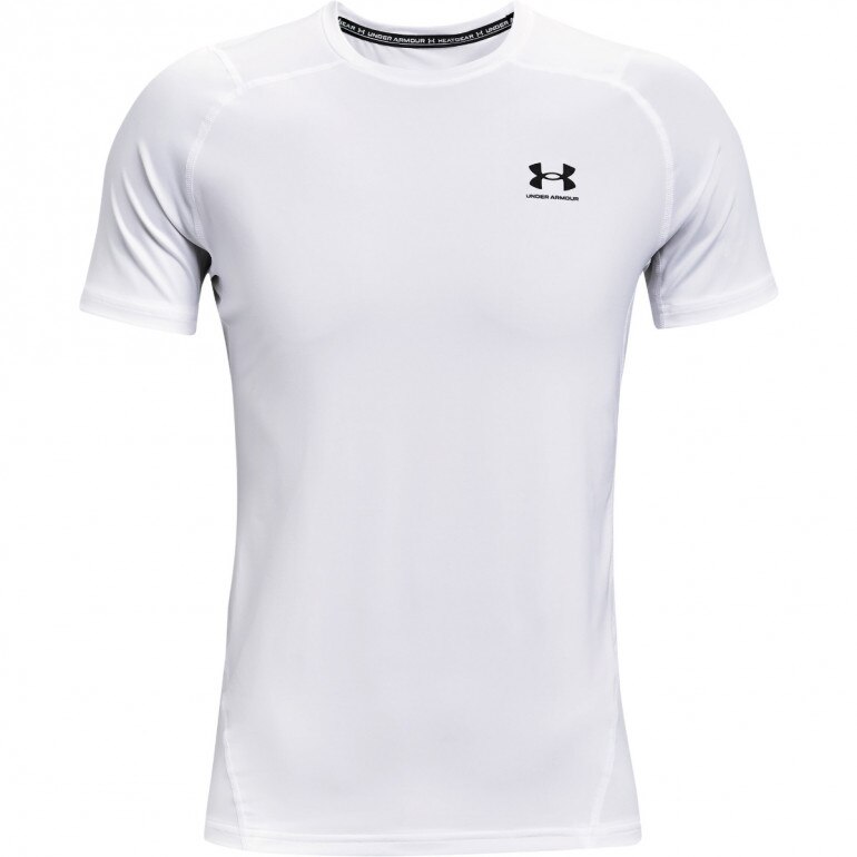 Męska koszulka treningowa UNDER ARMOUR HG Armour Fitted SS - biała