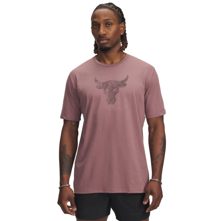 Męska koszulka treningowa Under Armour Project Rock Brahma Bull - różowa