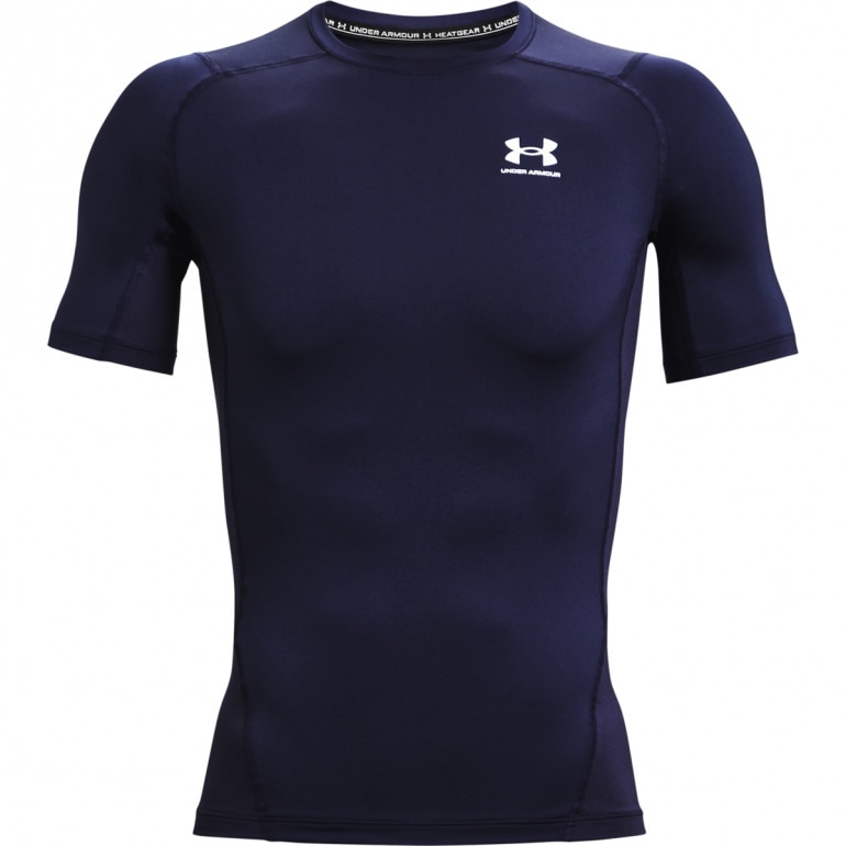 Męska koszulka treningowa UNDER ARMOUR UA HG Armour Comp SS - granatowa