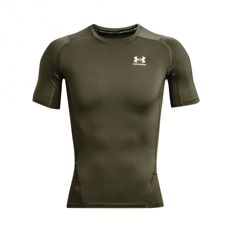 Męska koszulka treningowa Under Armour UA HG Armour Comp SS - khaki