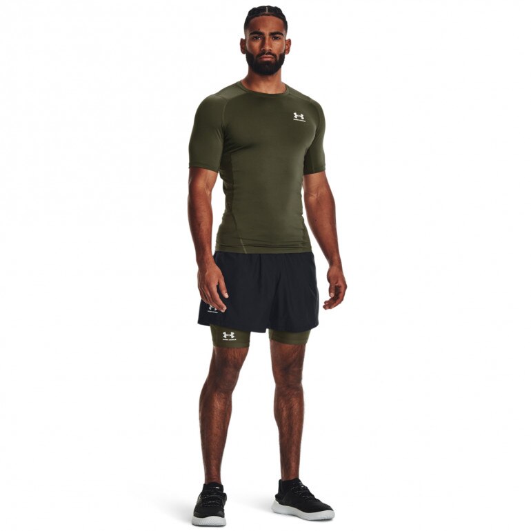 Męska koszulka treningowa Under Armour UA HG Armour Comp SS - khaki