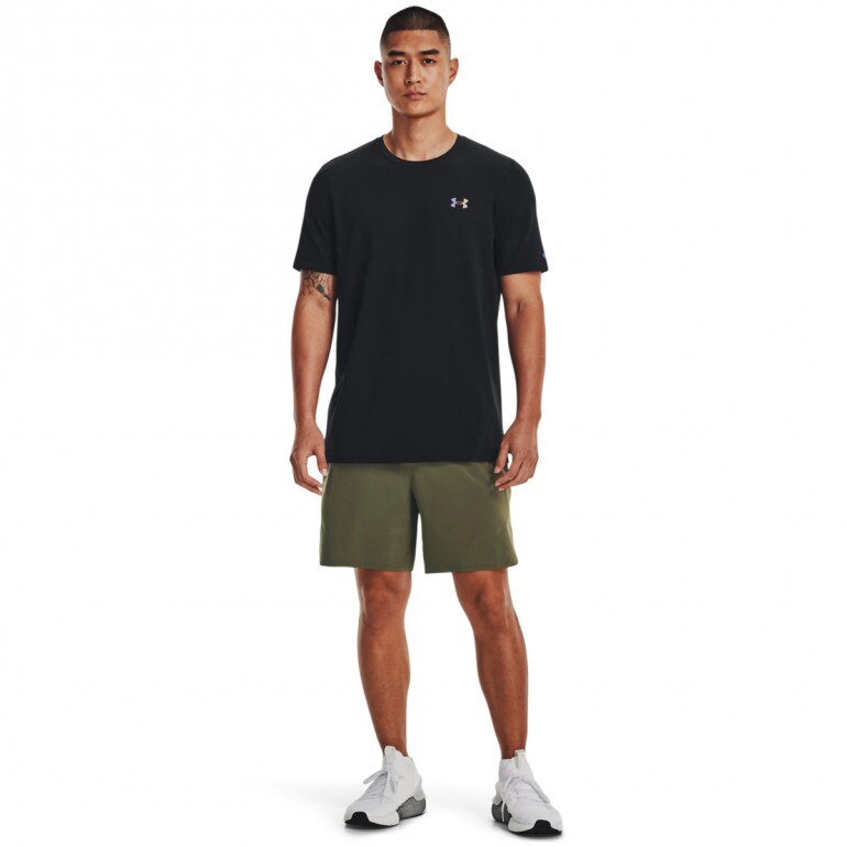 Męska koszulka treningowa Under Armour UA Rush Seamless Legacy SS - czarna