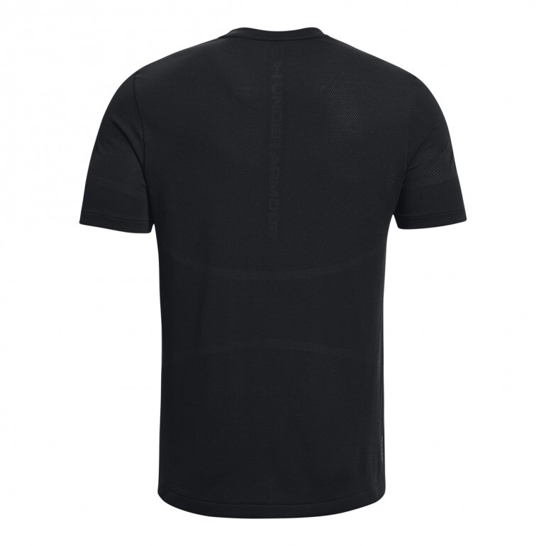 Męska koszulka treningowa Under Armour UA Rush Seamless Legacy SS - czarna