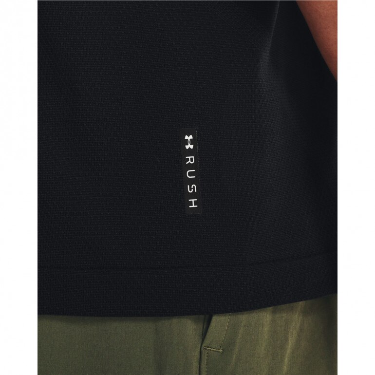 Męska koszulka treningowa Under Armour UA Rush Seamless Legacy SS - czarna