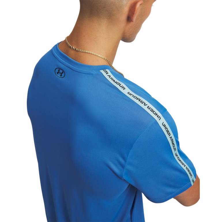 Męska koszulka treningowa Under Armour UA Tech Taping SS - niebieska
