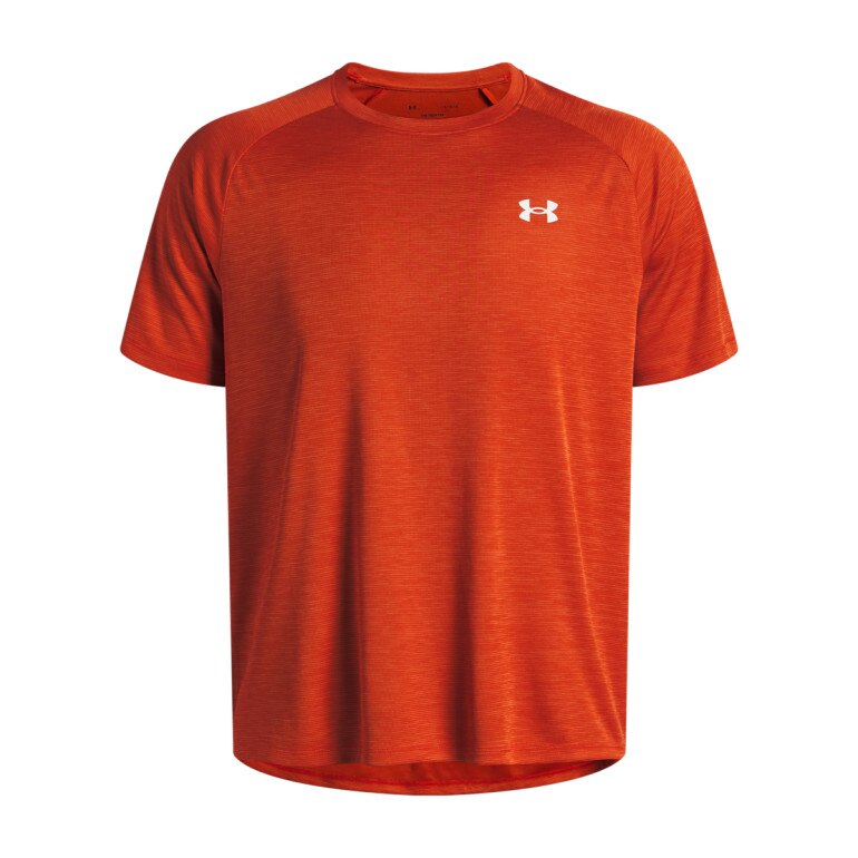 Męska koszulka treningowa Under Armour UA Tech Textured SS - pomarańczowa