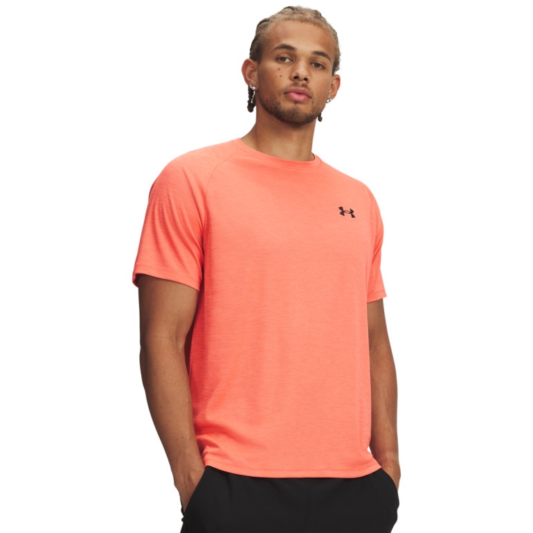 Męska koszulka treningowa Under Armour UA Tech Textured SS - pomarańczowa
