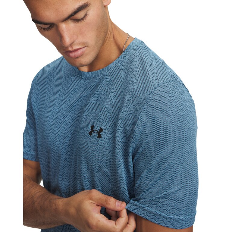 Męska koszulka treningowa Under Armour Vanish Seamless Novelty SS - niebieska