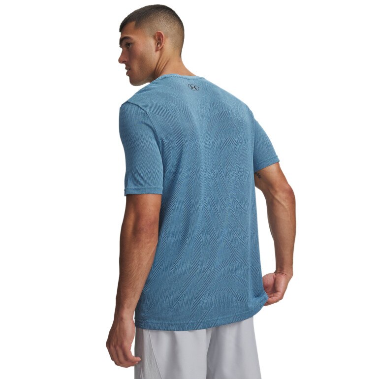 Męska koszulka treningowa Under Armour Vanish Seamless Novelty SS - niebieska
