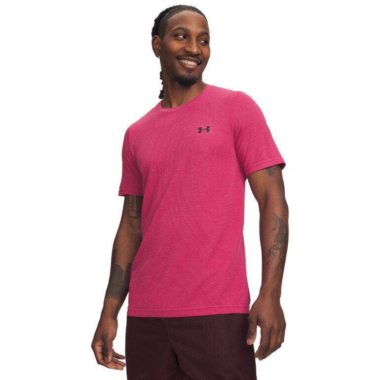 Męska koszulka treningowa Under Armour Vanish Seamless Novelty SS - różowa