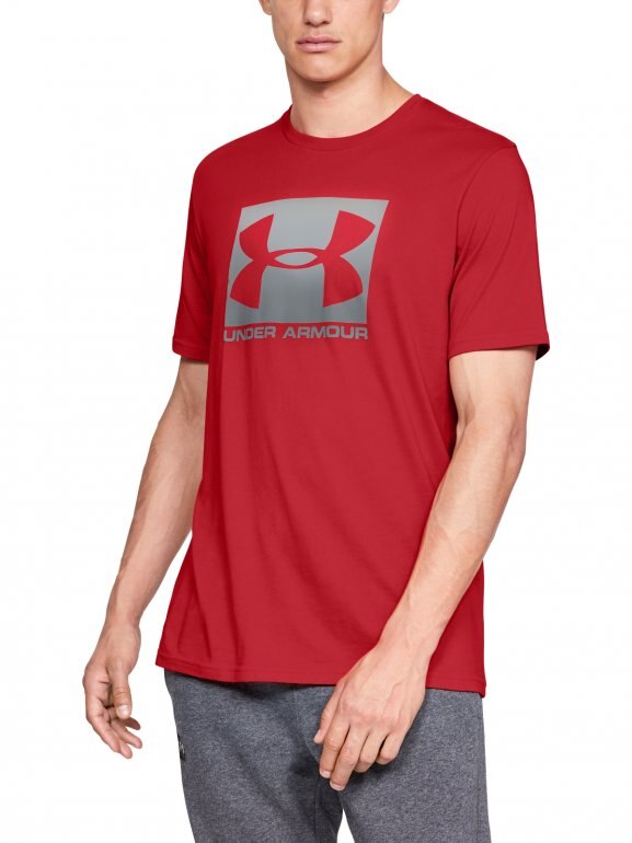 Męska koszulka UNDER ARMOUR BOXED SPORTSTYLE SS - czerwona