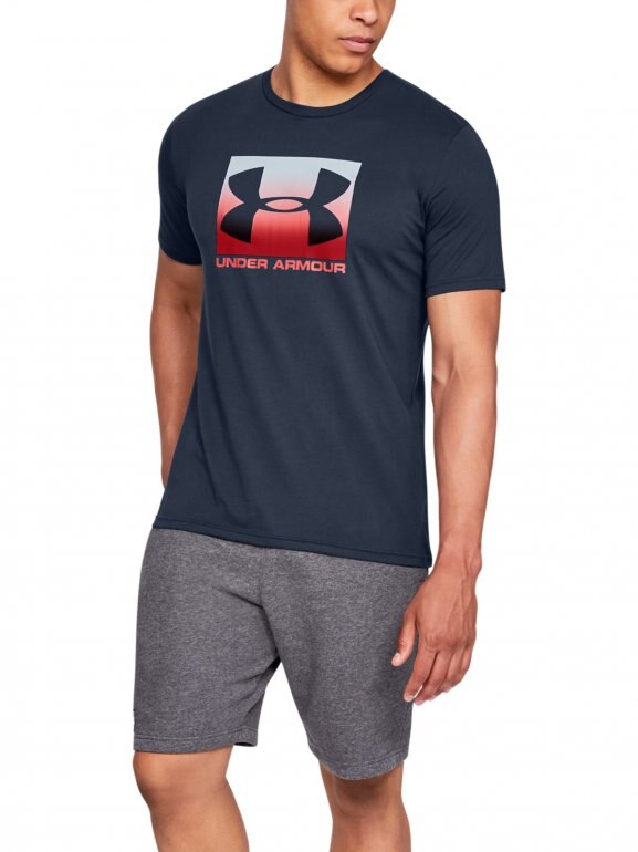 Męska koszulka UNDER ARMOUR BOXED SPORTSTYLE SS - granatowa
