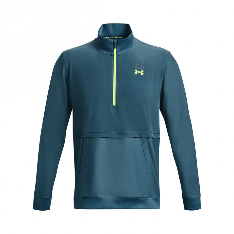 Męska kurtka do biegania Under Armour UA RUN ANYWHERE PULLOVER - turkusowa