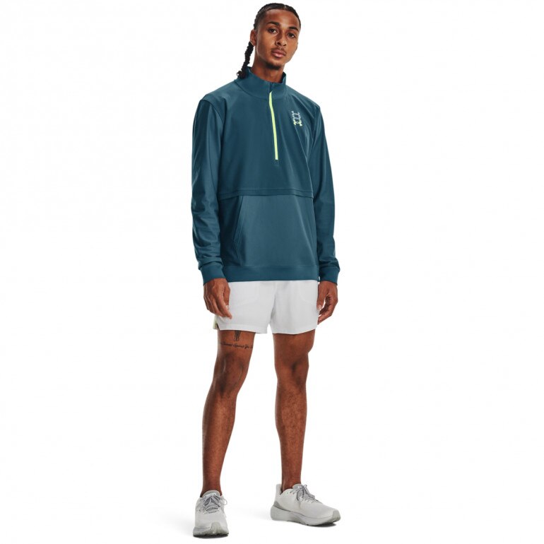 Męska kurtka do biegania Under Armour UA RUN ANYWHERE PULLOVER - turkusowa