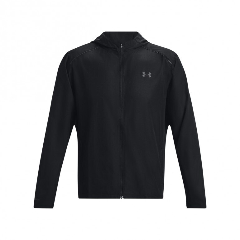 Męska kurtka do biegania Under Armour UA Launch Hooded Jacket - czarna