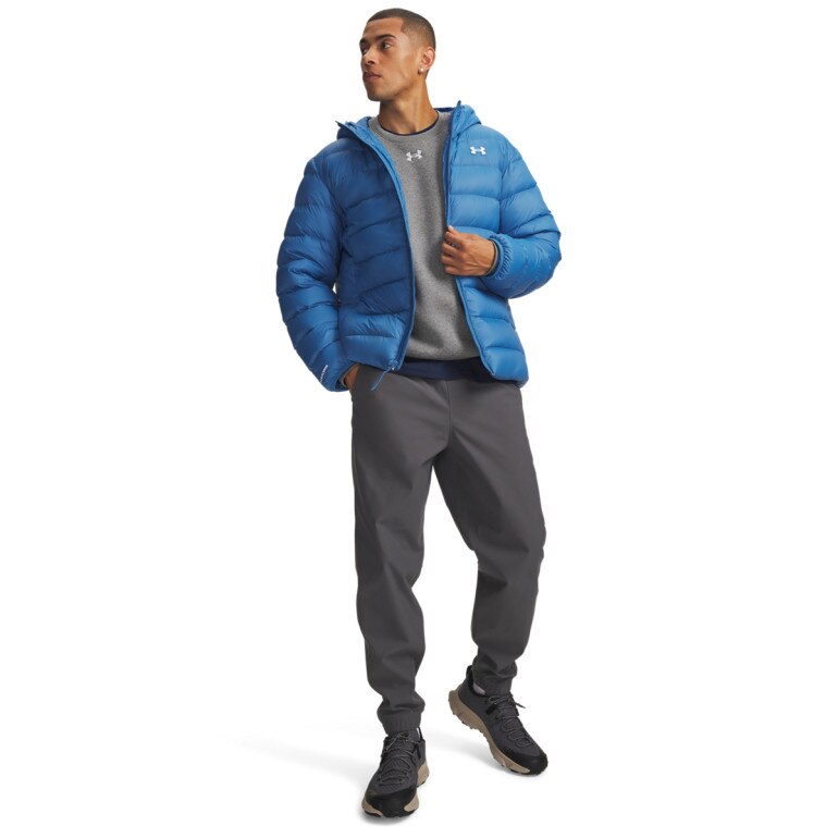 Męska kurtka puchowa Under Armour LEGEND DOWN HOODED JACKET - niebieska