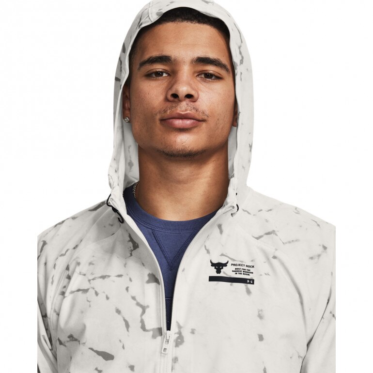 Męska kurtka treningowa Under Armour Project Rock Pt Unstpble Jckt - kremowa
