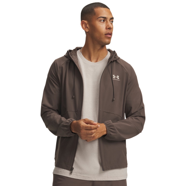 Męska kurtka wiatrówka Under Armour UA Stretch Woven Windbreaker - brązowa