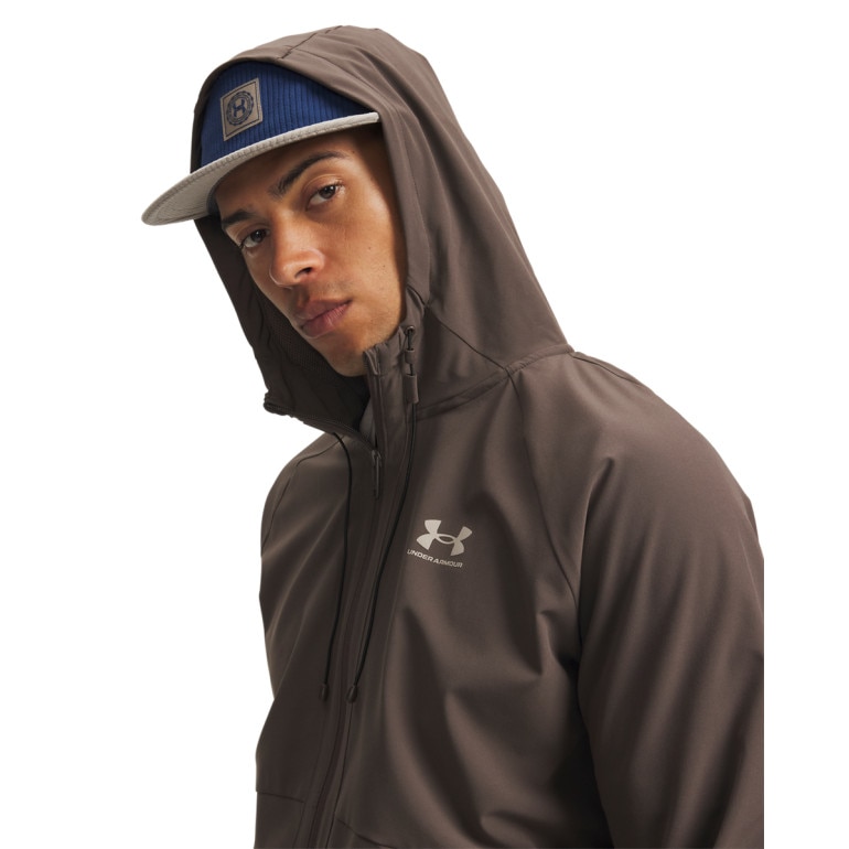 Męska kurtka wiatrówka Under Armour UA Stretch Woven Windbreaker - brązowa