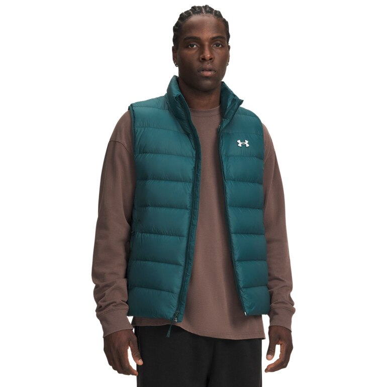 Męski bezrękawnik z puchem naturalnym Under Armour Legend Down Vest - turkusowy
