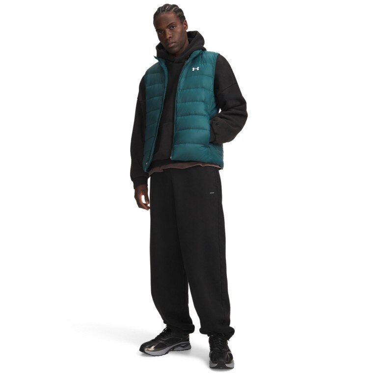 Męski bezrękawnik z puchem naturalnym Under Armour Legend Down Vest - turkusowy