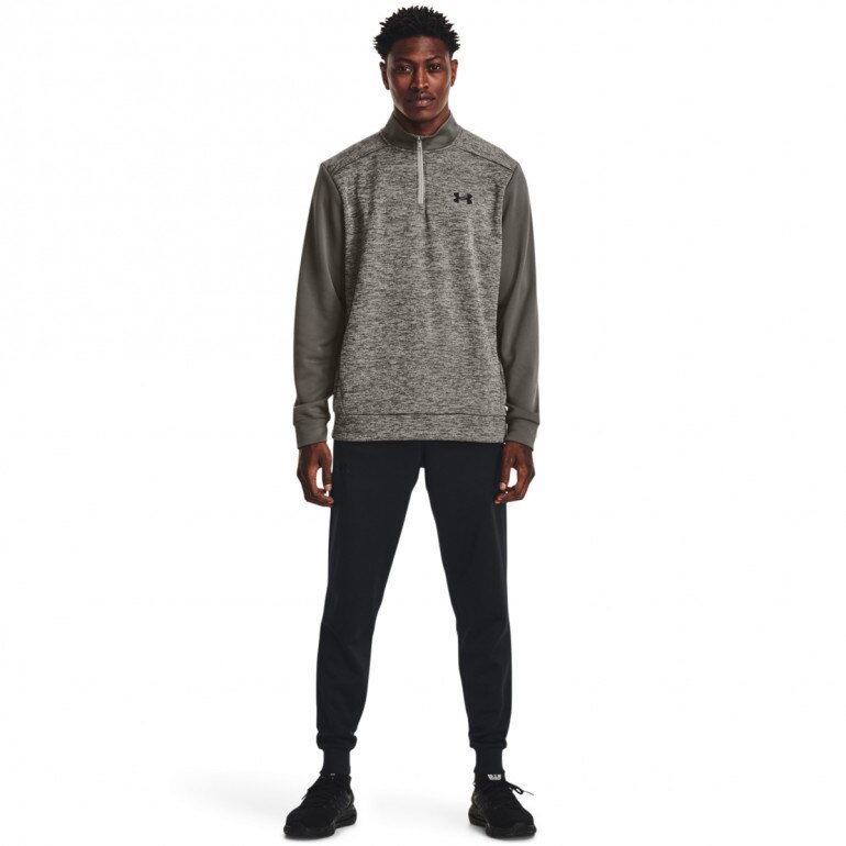 Męski longsleeve treningowy UNDER ARMOUR UA Armour Fleece Twist QZ - brązowy