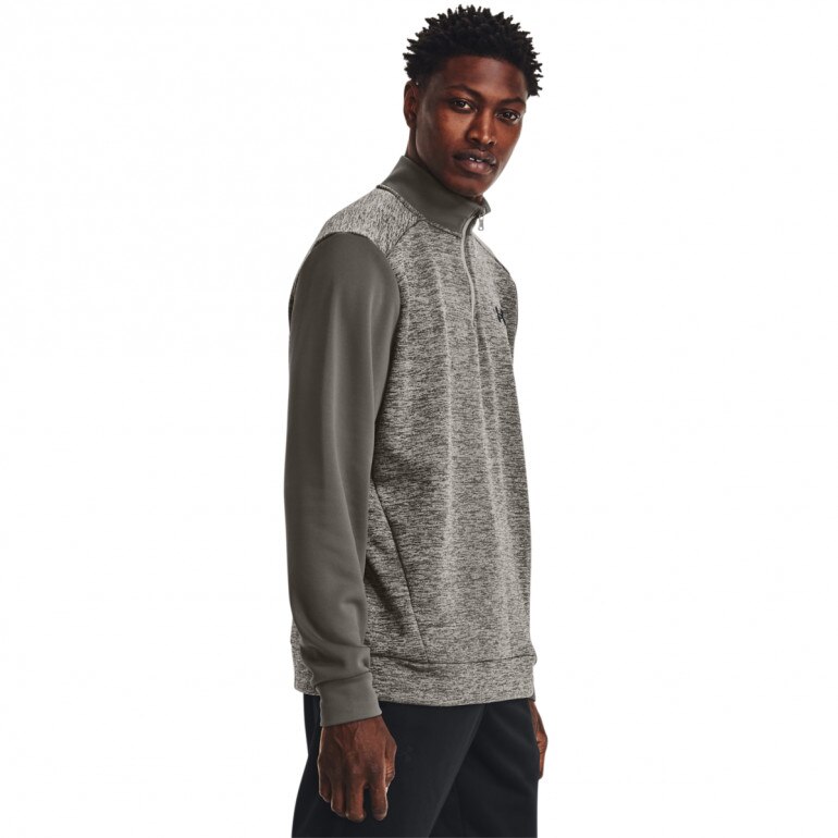 Męski longsleeve treningowy UNDER ARMOUR UA Armour Fleece Twist QZ - brązowy