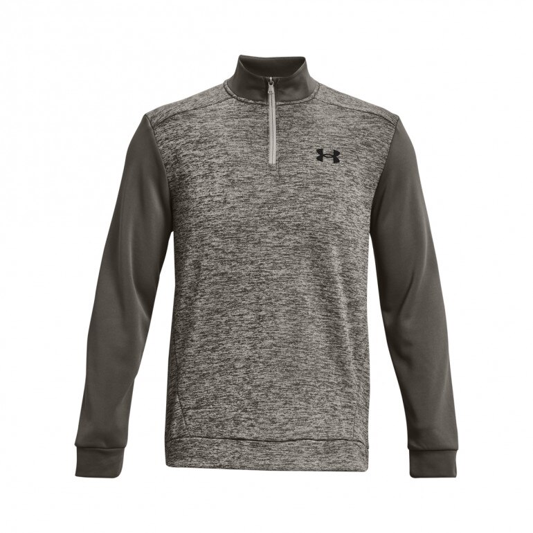 Męski longsleeve treningowy UNDER ARMOUR UA Armour Fleece Twist QZ - brązowy